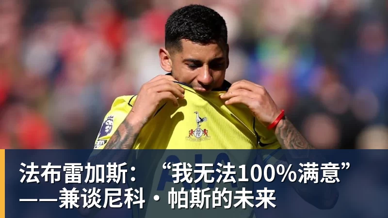 法布雷加斯：“我无法100%满意”——兼谈尼科·帕斯的未来